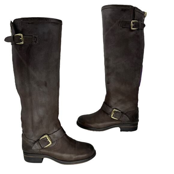 Steve Madden Lindley Biker Boot Women's 7 Brown Equestrian Retro Rustic Y2K Moto - Picture 3 of 12
